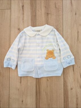 Disney Classic Pooh Baby Blue Striped Jacket with Winnie The Pooh Bear